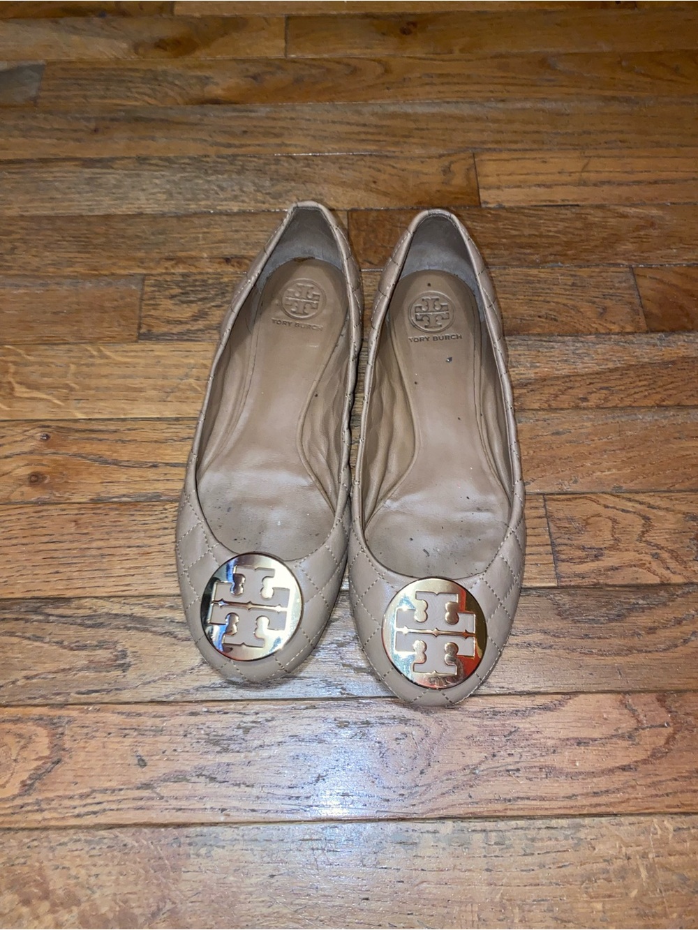 Tory Burch Quilted Cream Slip-On Flats